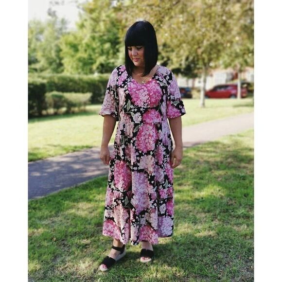 H&M Floral Print Puff sleeve Dress Viscose - Picture 13 of 16